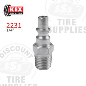Kex Tire Repair | Steel 1/4" Male M Style Air Coupler - 1/4" MNPT - 2231