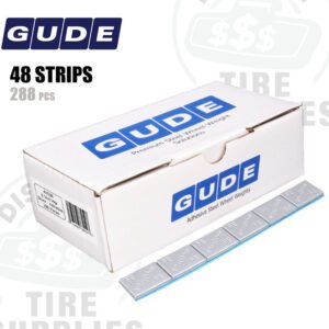 Gude | Steel 1/2 oz (0.50 oz) FE Stick-On Adhesive Tape Wheel Weight | Steel Coated - Silver - 288 PC. Box