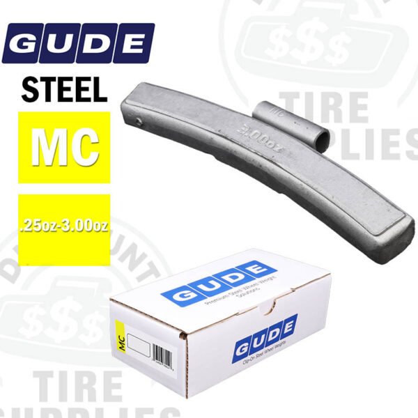 Gude | MC Style Passenger Car Clip-On Wheel Weights for Aluminum Alloy Rims, Steel Coated – 25 per Box