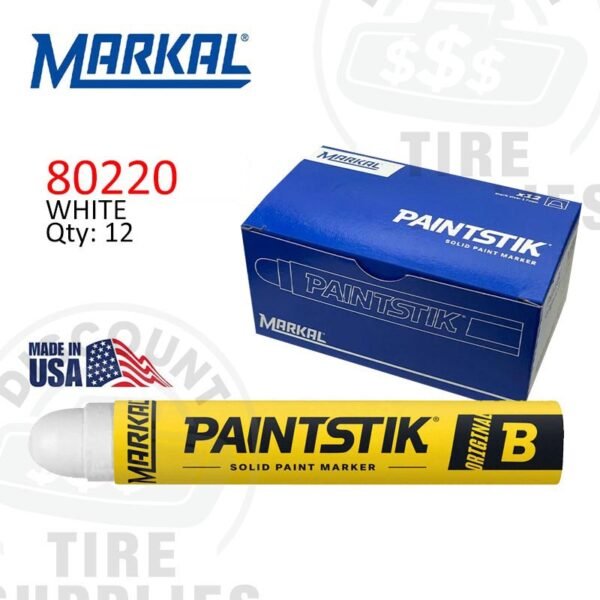 Markal | Original B Paintstik Solid Paint Marker, 12 Per Box, White - 80220