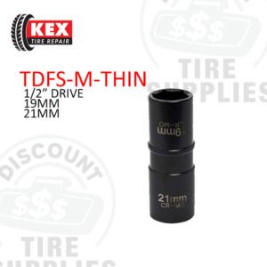 Kex Tire Repair | 1/2" Drive 19MM x 21MM Impact Flip Socket - Deep Thin Wall