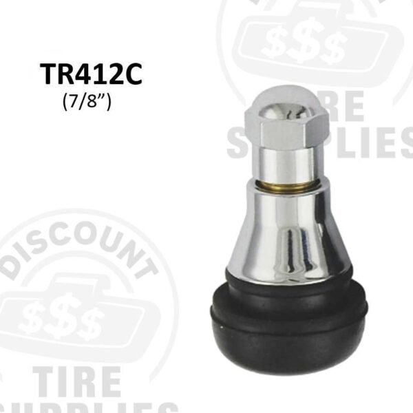 7/8" Chrome Sleeve Snap-In Valve Stem - TR-412C