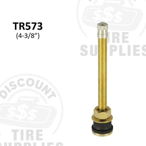 4.375" Brass .625 Rim Hole Tubeless Clamp-In Valve Stems - TR-573