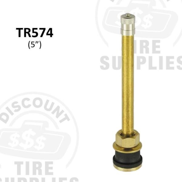 5" Brass .625 Rim Hole Tubeless Clamp-In Valve Stems - TR-574