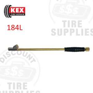 Kex Tire Repair | Long Chrome Dual Foot Air Gauge with Straight-on 30° Reverse Chuck 20-120 psi - 184L