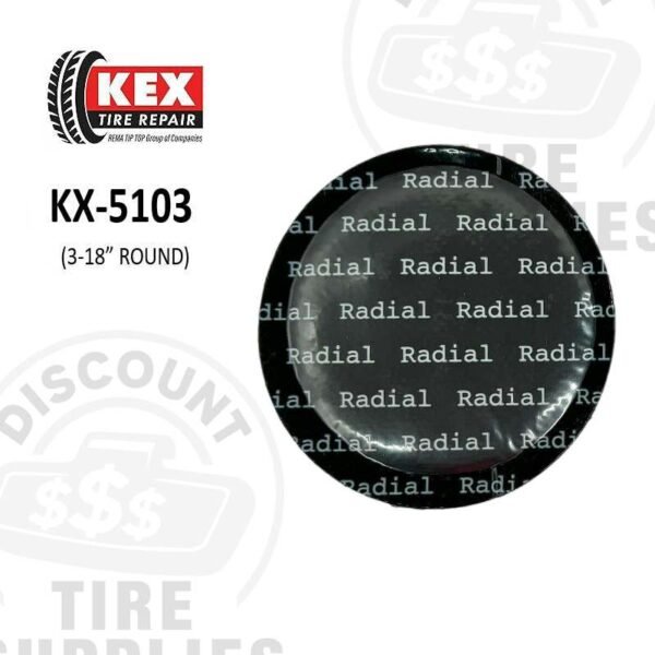 Fabric Reinforced Universal Tire Repair Units (Large Round) – Patch Size 3-1/8″ (80 mm) - KX-5103