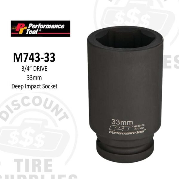 3/4" Drive, 33mm 6pt Deep Impact Socket - M743-33