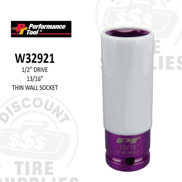 1/2" Drive, 13/16" 6pt Thin Wall Socket - W32921