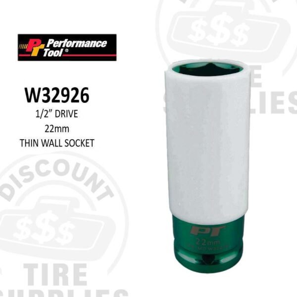 1/2" Drive, 22mm Thin Wall Socket - W32926