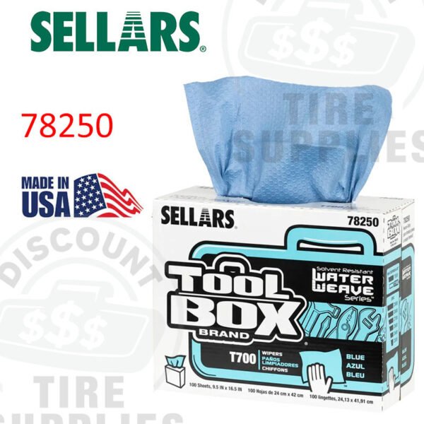 Sellars | ToolBox® Waterweave® T700 Pop-up Box, Blue Interfold Wipers, 100 Sheets - 78250