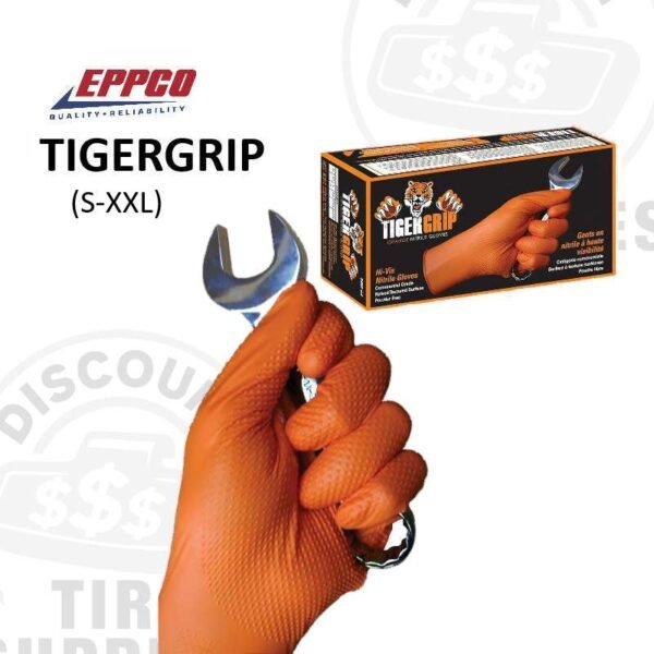 Eppco | Tiger Grip® Nitrile Gloves, Powder Free, 8 mil, Orange Gloves